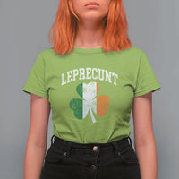 Funny Leprecunt St Patricks Day T Shirt For Women Vintage Irish Shamrock Adult Humor