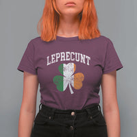 Funny Leprecunt St Patricks Day T Shirt For Women Vintage Irish Shamrock Adult Humor