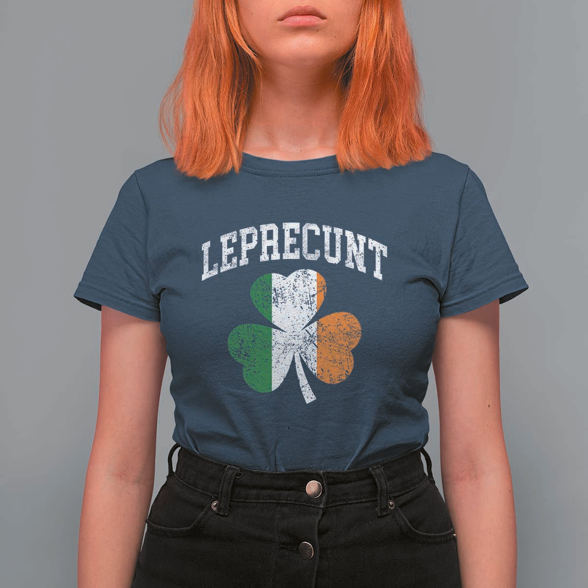 Funny Leprecunt St Patricks Day T Shirt For Women Vintage Irish Shamrock Adult Humor
