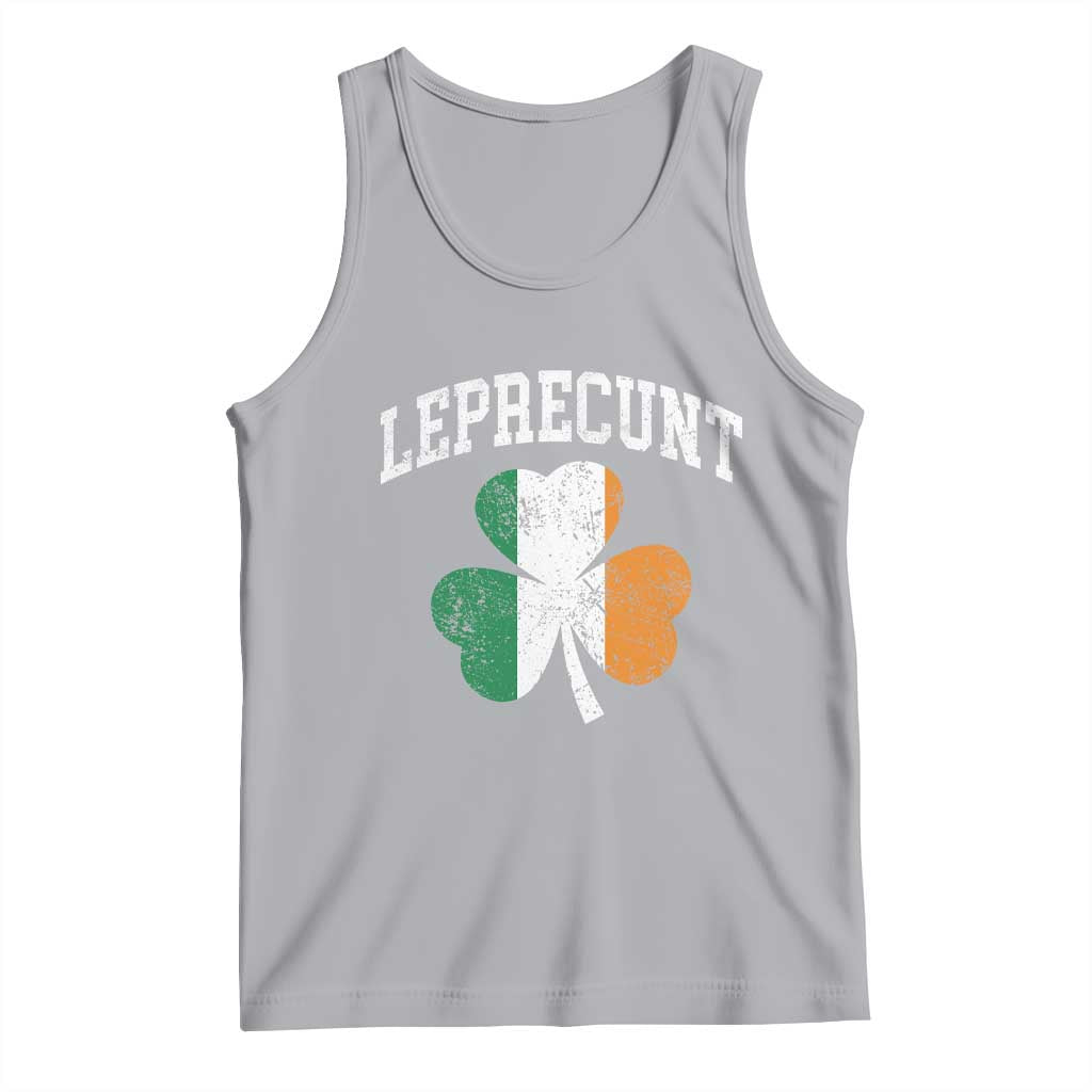 Funny Leprecunt St Patricks Day Tank Top Vintage Irish Shamrock Adult Humor