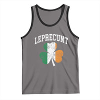Funny Leprecunt St Patricks Day Tank Top Vintage Irish Shamrock Adult Humor