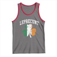 Funny Leprecunt St Patricks Day Tank Top Vintage Irish Shamrock Adult Humor