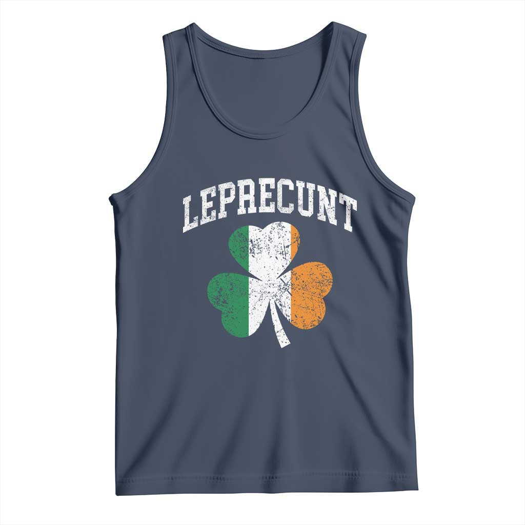Funny Leprecunt St Patricks Day Tank Top Vintage Irish Shamrock Adult Humor