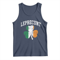 Funny Leprecunt St Patricks Day Tank Top Vintage Irish Shamrock Adult Humor
