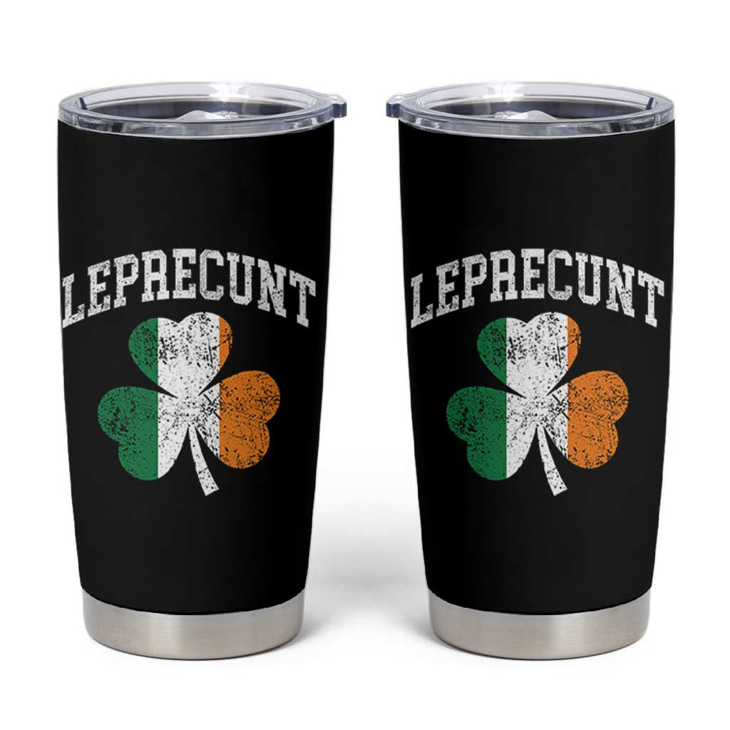 Funny Leprecunt St Patricks Day Tumbler Cup Vintage Irish Shamrock Adult Humor