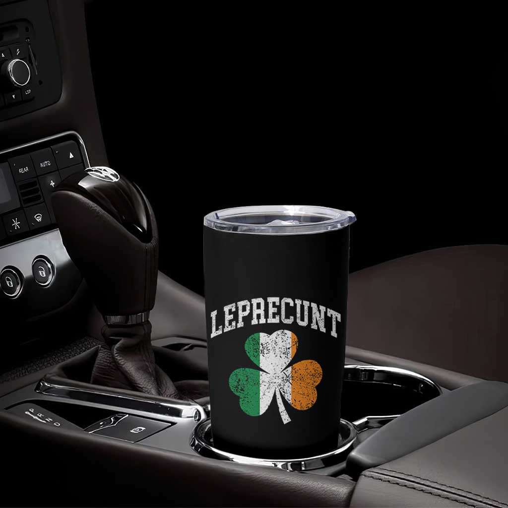 Funny Leprecunt St Patricks Day Tumbler Cup Vintage Irish Shamrock Adult Humor