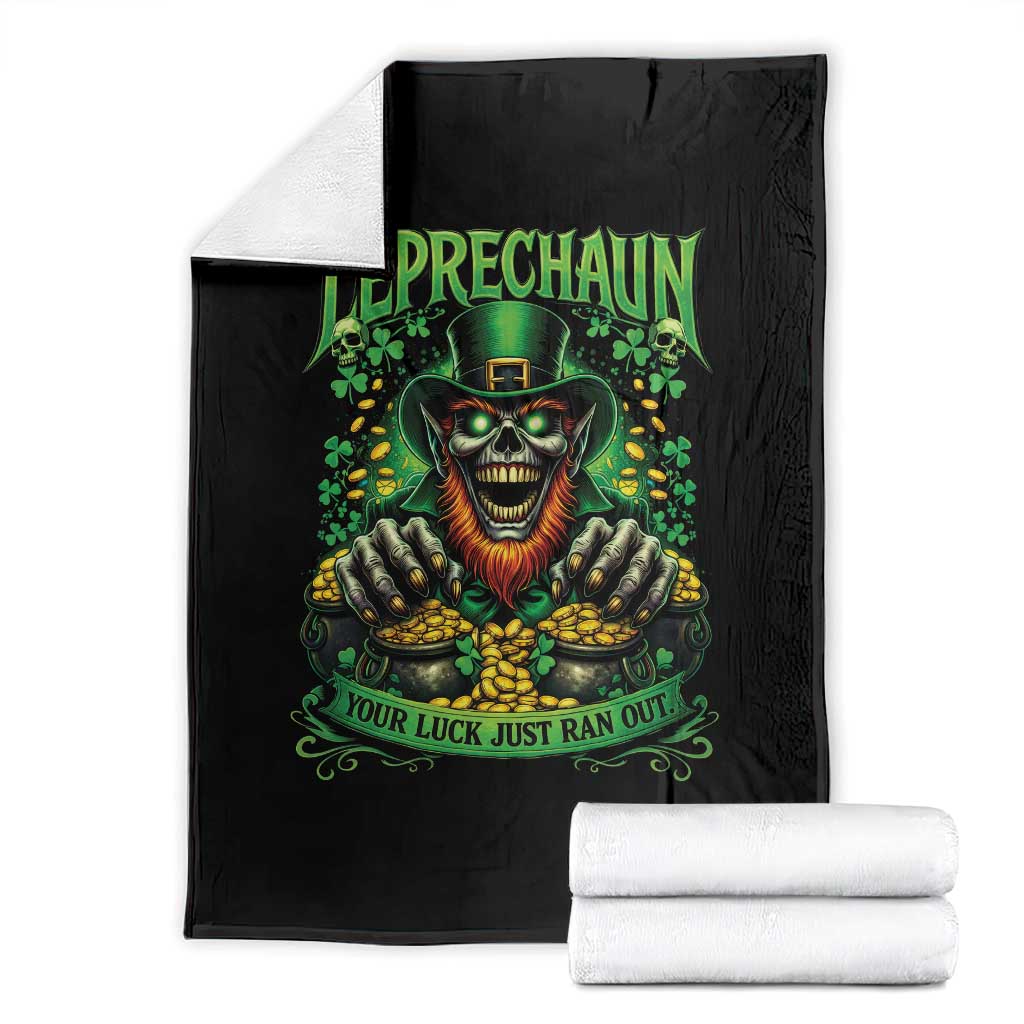 St Patricks Day Horror Leprechaun Throw Blanket Your Luck Just Ran Out Creepy St Pattys Day