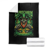 St Patricks Day Horror Leprechaun Throw Blanket Your Luck Just Ran Out Creepy St Pattys Day