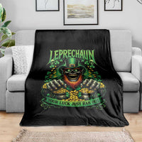 St Patricks Day Horror Leprechaun Throw Blanket Your Luck Just Ran Out Creepy St Pattys Day