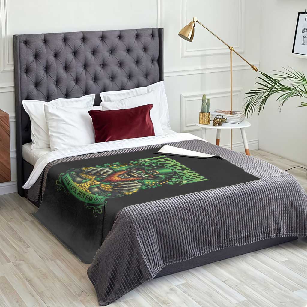 St Patricks Day Horror Leprechaun Throw Blanket Your Luck Just Ran Out Creepy St Pattys Day