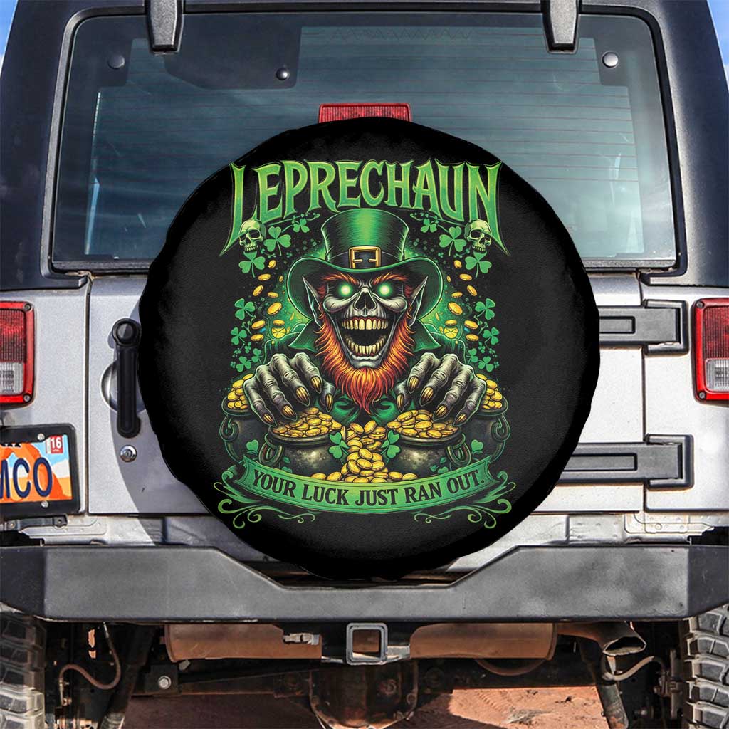 St Patricks Day Horror Leprechaun Spare Tire Cover Your Luck Just Ran Out Creepy St Pattys Day