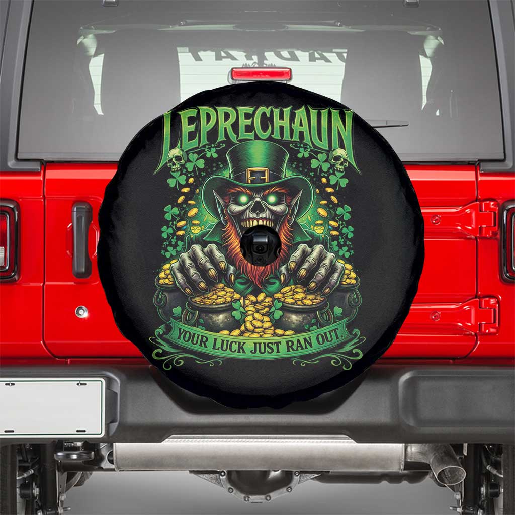 St Patricks Day Horror Leprechaun Spare Tire Cover Your Luck Just Ran Out Creepy St Pattys Day