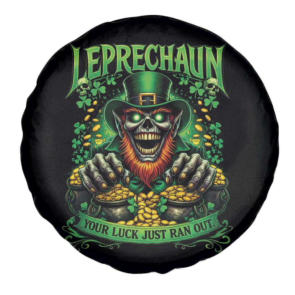 St Patricks Day Horror Leprechaun Spare Tire Cover Your Luck Just Ran Out Creepy St Pattys Day