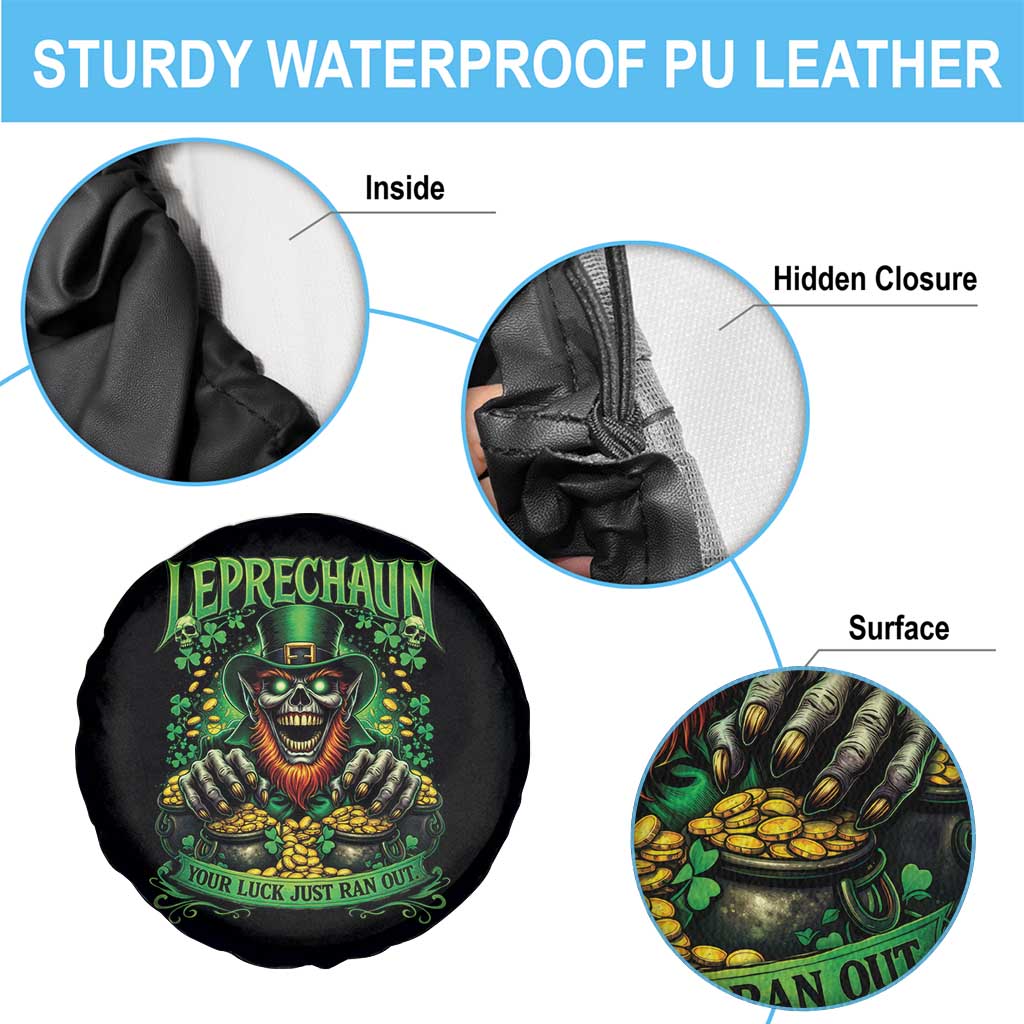 St Patricks Day Horror Leprechaun Spare Tire Cover Your Luck Just Ran Out Creepy St Pattys Day