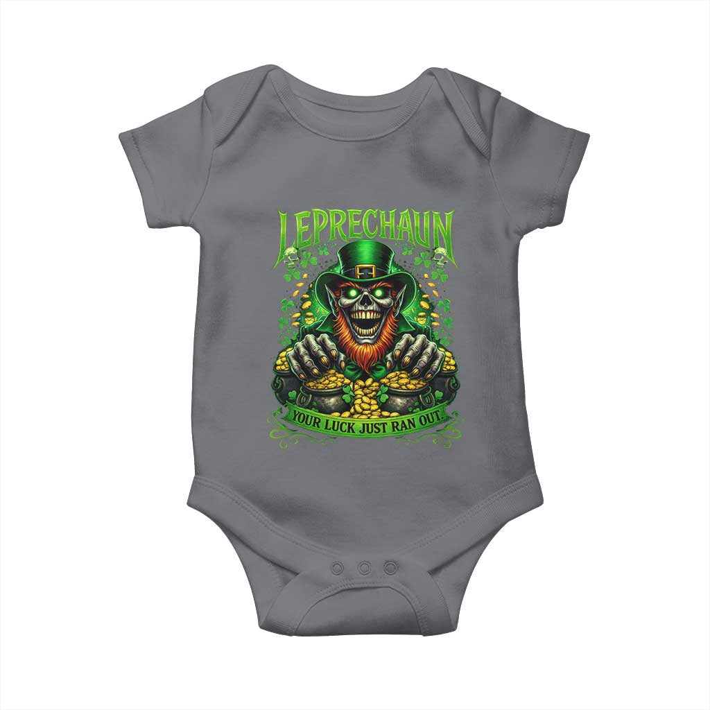 St Patricks Day Horror Leprechaun Baby Onesie Your Luck Just Ran Out Creepy St Pattys Day