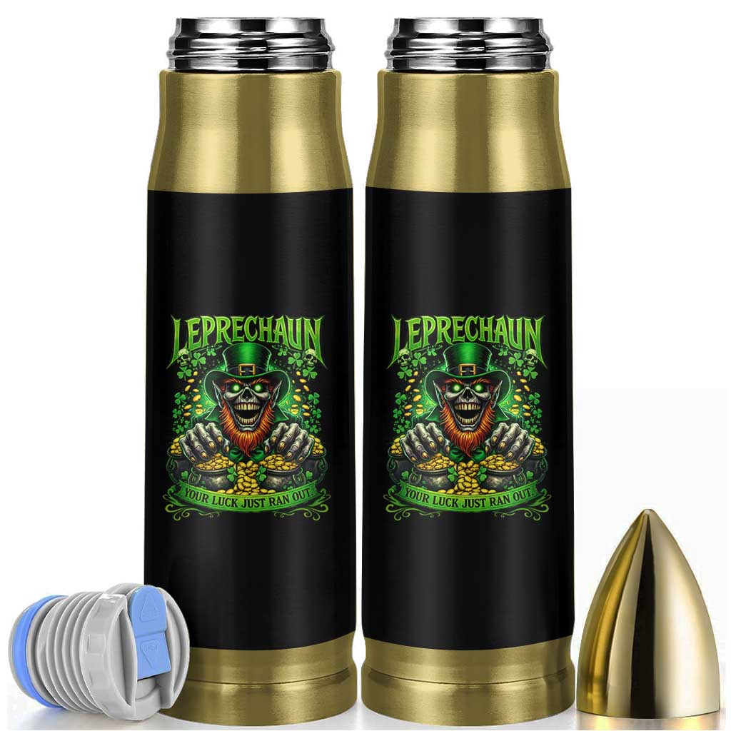 St Patricks Day Horror Leprechaun Bullet Tumbler Your Luck Just Ran Out Creepy St Pattys Day