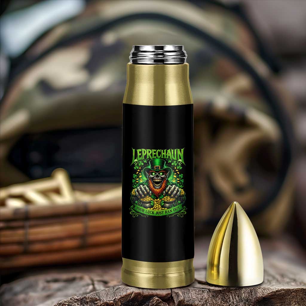 St Patricks Day Horror Leprechaun Bullet Tumbler Your Luck Just Ran Out Creepy St Pattys Day