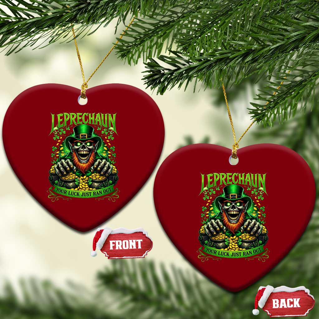 St Patricks Day Horror Leprechaun Ceramic Ornament Your Luck Just Ran Out Creepy St Pattys Day
