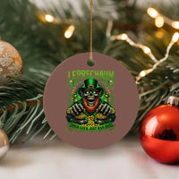 St Patricks Day Horror Leprechaun Ceramic Ornament Your Luck Just Ran Out Creepy St Pattys Day
