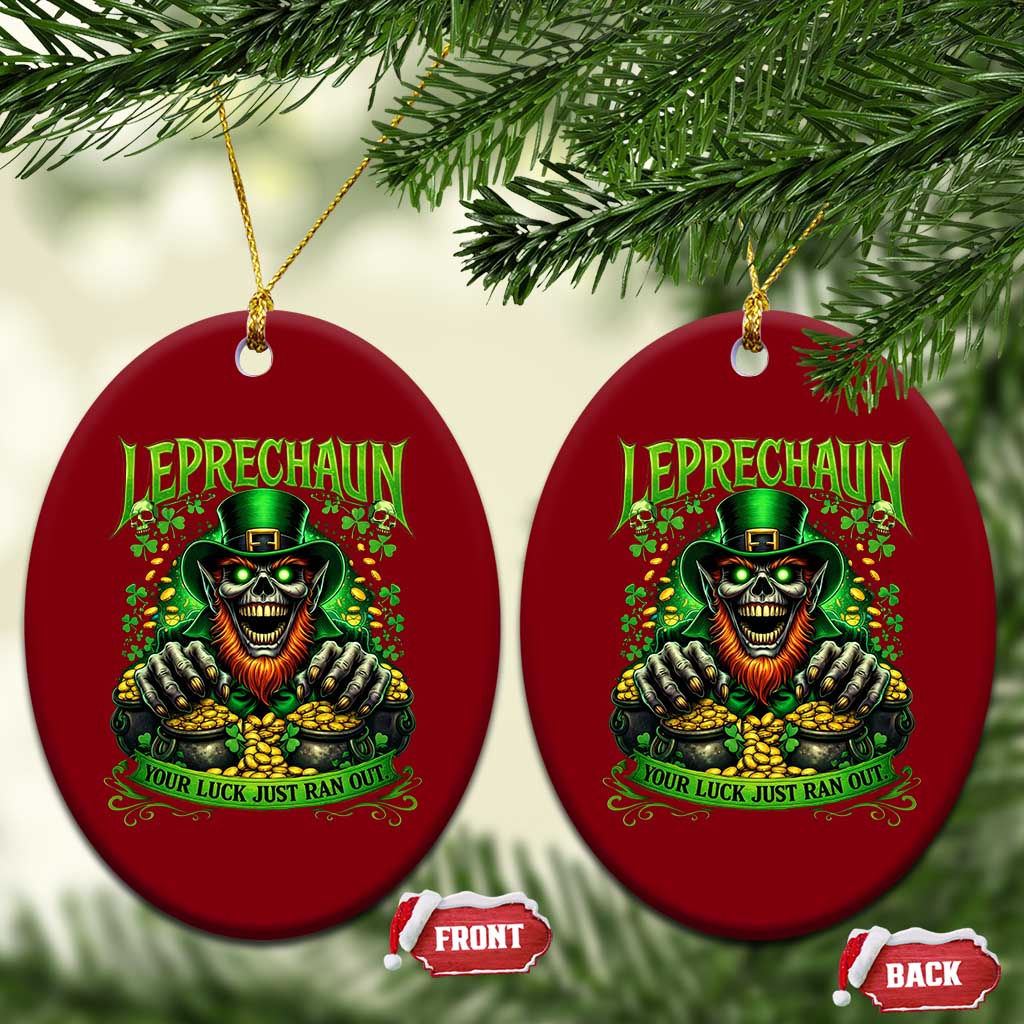 St Patricks Day Horror Leprechaun Ceramic Ornament Your Luck Just Ran Out Creepy St Pattys Day