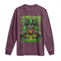 St Patricks Day Horror Leprechaun Long Sleeve Shirt Your Luck Just Ran Out Creepy St Pattys Day