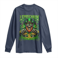 St Patricks Day Horror Leprechaun Long Sleeve Shirt Your Luck Just Ran Out Creepy St Pattys Day