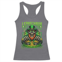 St Patricks Day Horror Leprechaun Racerback Tank Top Your Luck Just Ran Out Creepy St Pattys Day