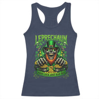 St Patricks Day Horror Leprechaun Racerback Tank Top Your Luck Just Ran Out Creepy St Pattys Day