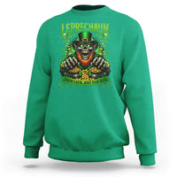 St Patricks Day Horror Leprechaun Sweatshirt Your Luck Just Ran Out Creepy St Pattys Day