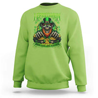 St Patricks Day Horror Leprechaun Sweatshirt Your Luck Just Ran Out Creepy St Pattys Day