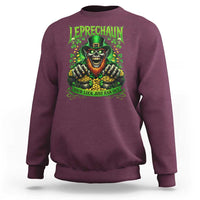 St Patricks Day Horror Leprechaun Sweatshirt Your Luck Just Ran Out Creepy St Pattys Day