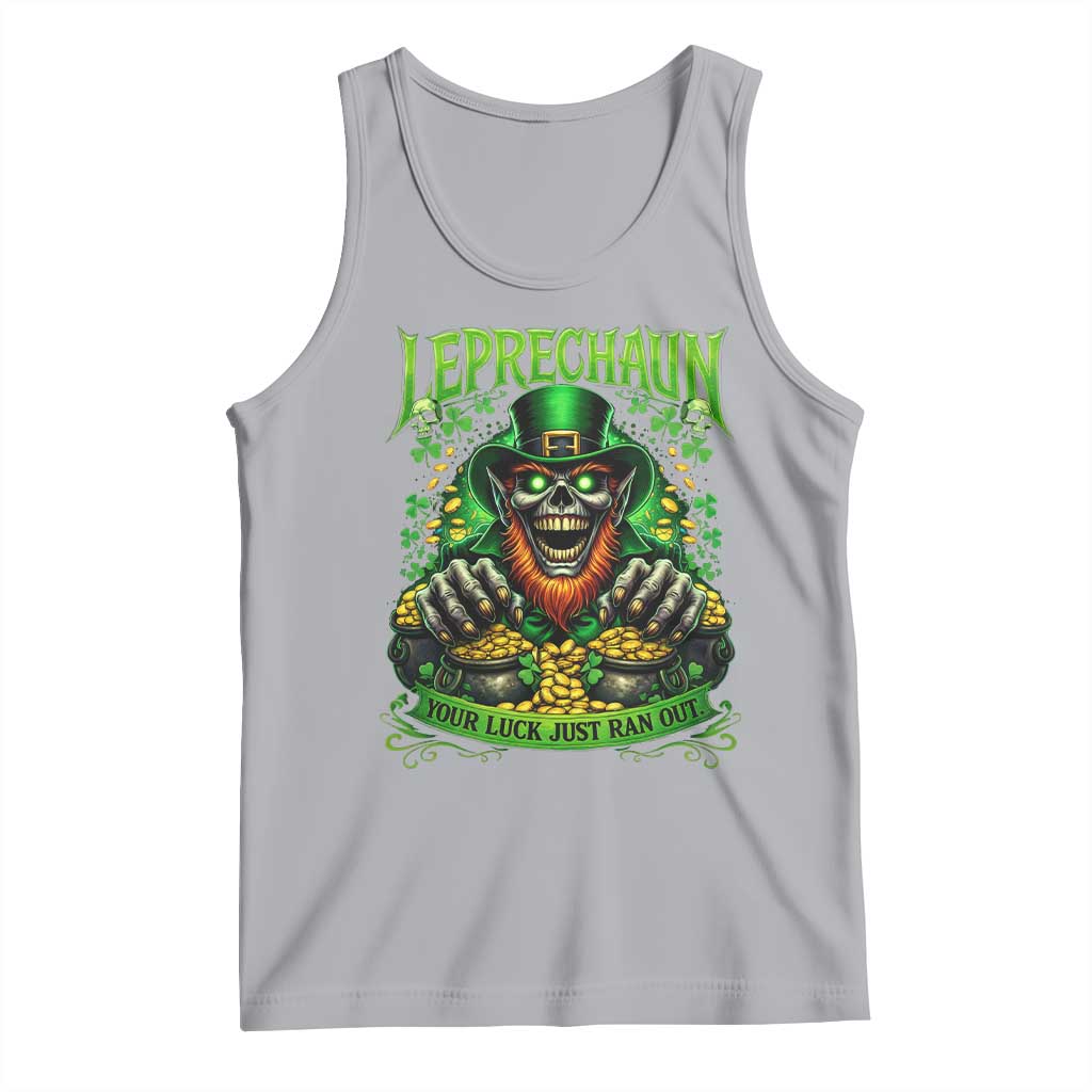 St Patricks Day Horror Leprechaun Tank Top Your Luck Just Ran Out Creepy St Pattys Day