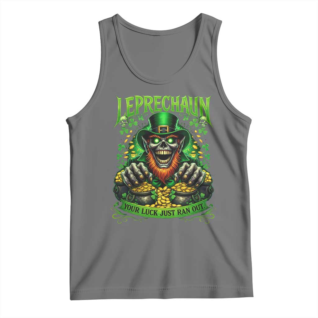 St Patricks Day Horror Leprechaun Tank Top Your Luck Just Ran Out Creepy St Pattys Day