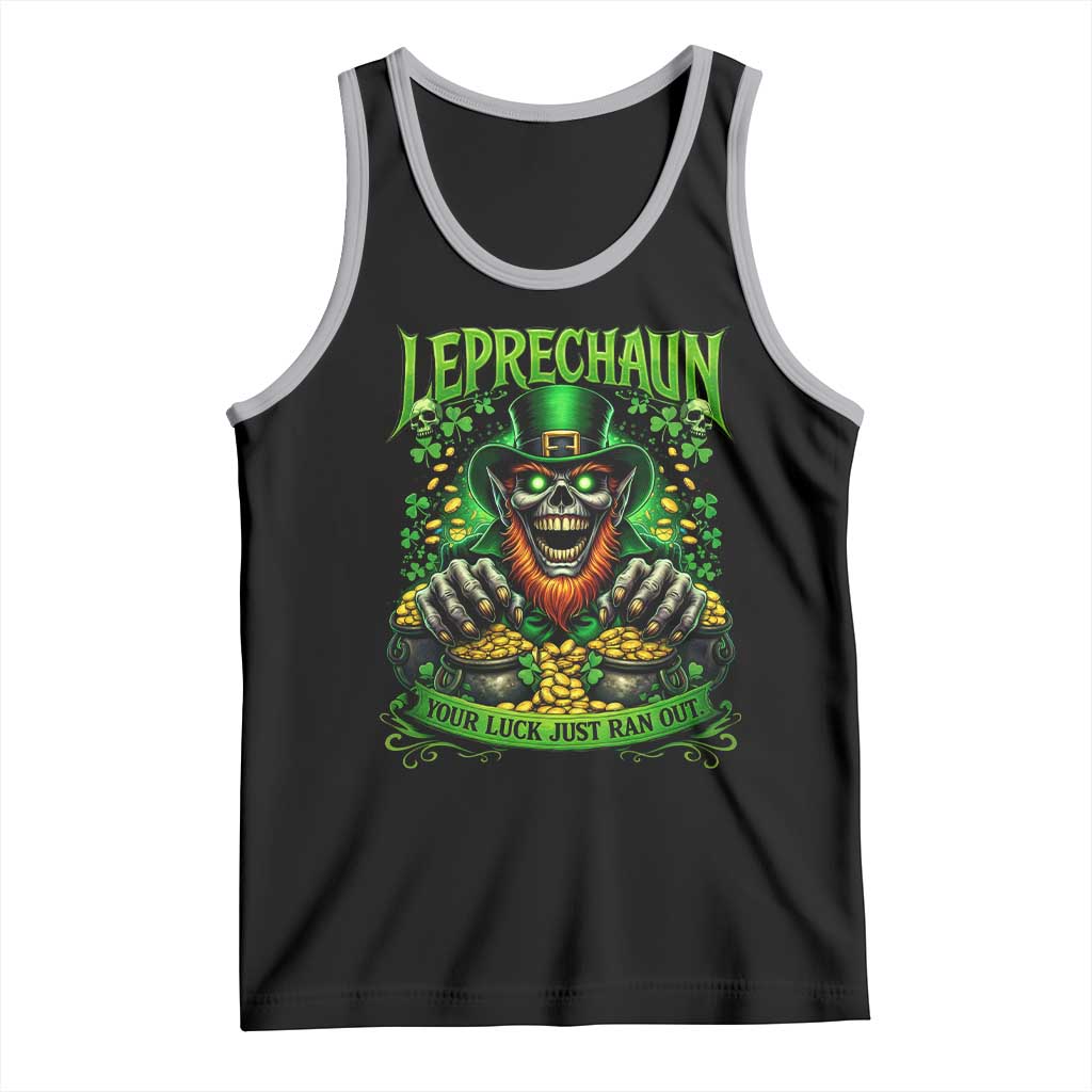 St Patricks Day Horror Leprechaun Tank Top Your Luck Just Ran Out Creepy St Pattys Day