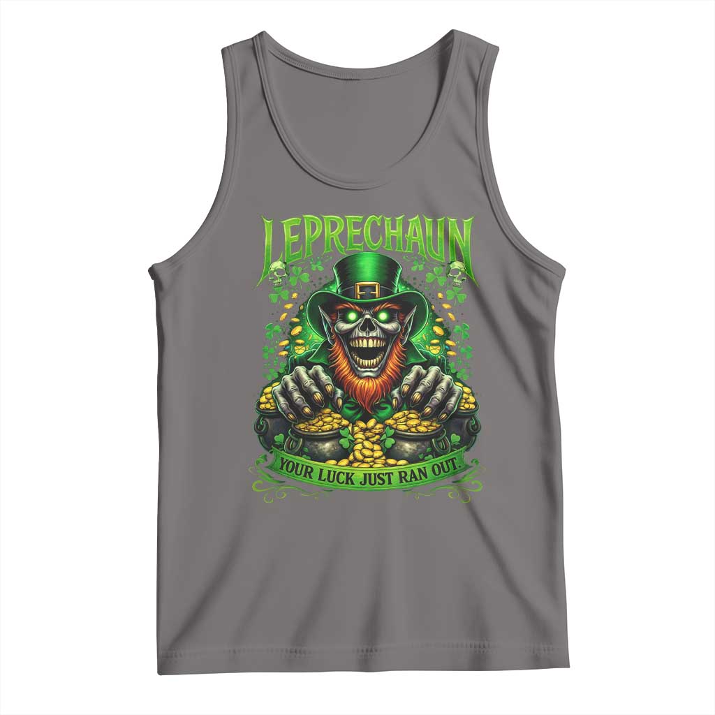 St Patricks Day Horror Leprechaun Tank Top Your Luck Just Ran Out Creepy St Pattys Day