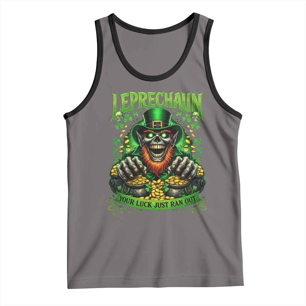 St Patricks Day Horror Leprechaun Tank Top Your Luck Just Ran Out Creepy St Pattys Day