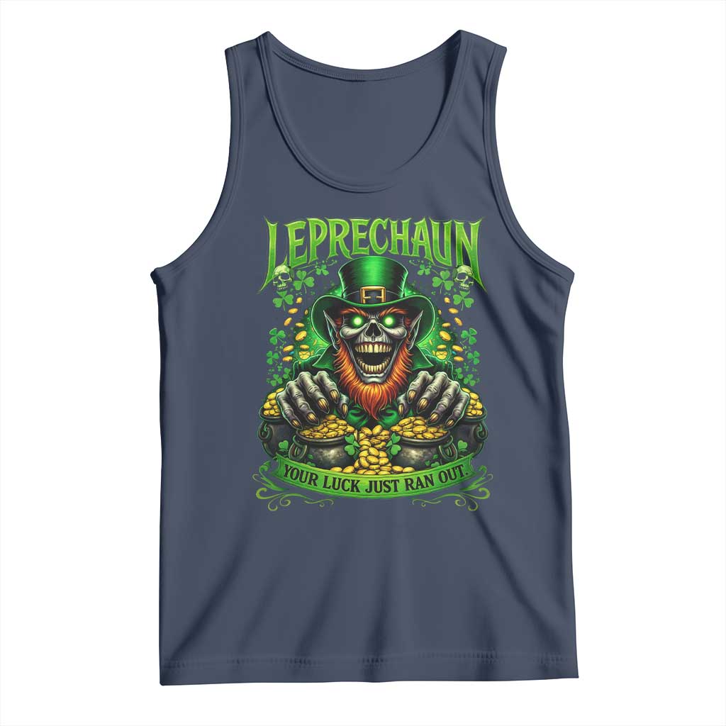 St Patricks Day Horror Leprechaun Tank Top Your Luck Just Ran Out Creepy St Pattys Day