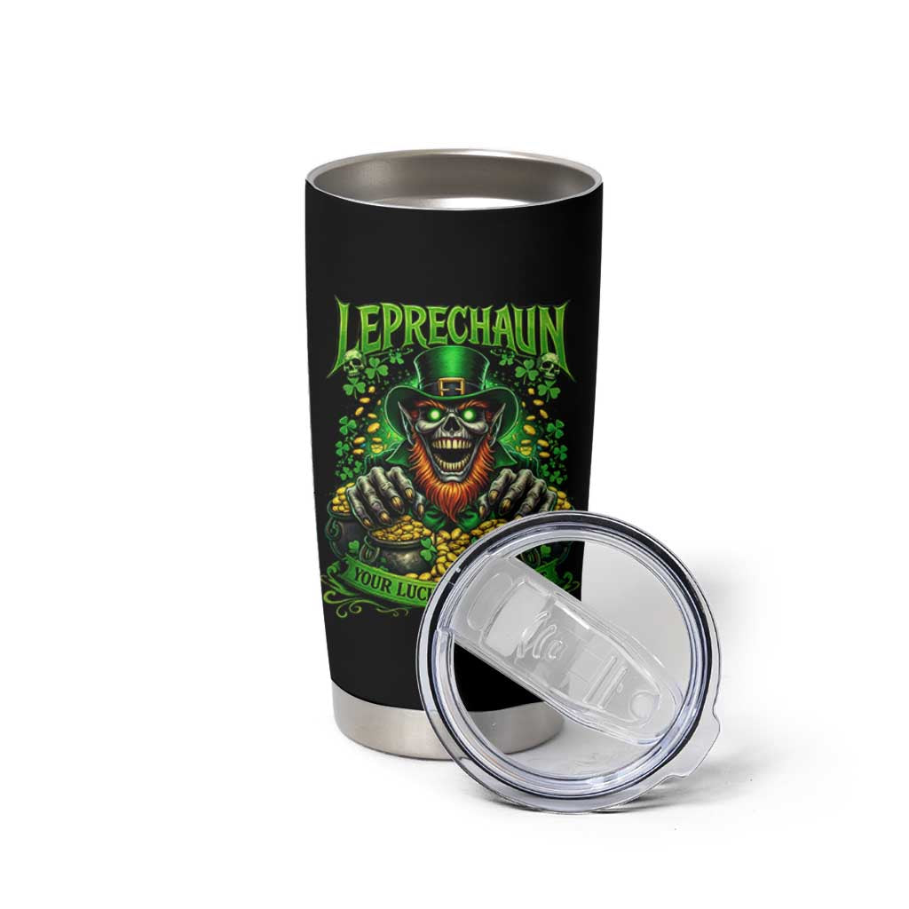 St Patricks Day Horror Leprechaun Tumbler Cup Your Luck Just Ran Out Creepy St Pattys Day