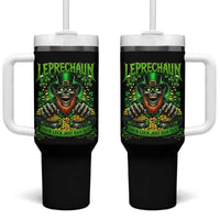 St Patricks Day Horror Leprechaun Tumbler With Handle Your Luck Just Ran Out Creepy St Pattys Day