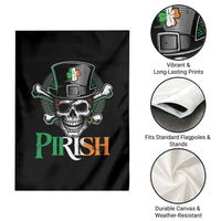 Funny St Patricks Day Pirate Garden Flag Pirish Vintage Irish Pirate Skull