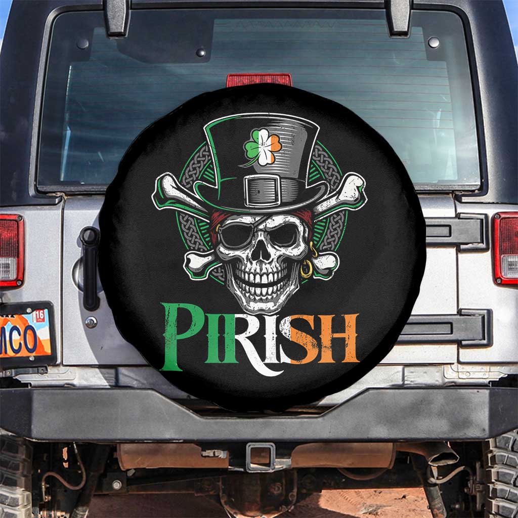 Funny St Patricks Day Pirate Spare Tire Cover Pirish Vintage Irish Pirate Skull