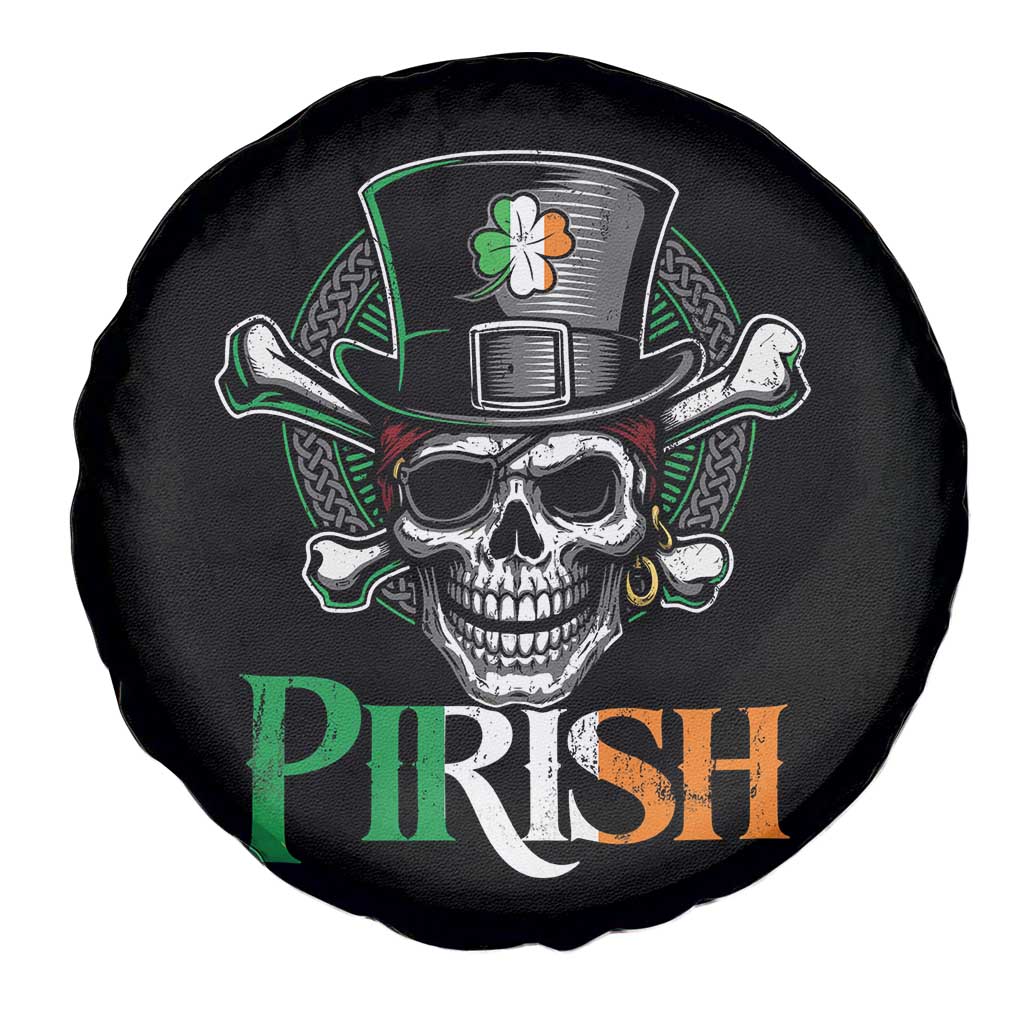 Funny St Patricks Day Pirate Spare Tire Cover Pirish Vintage Irish Pirate Skull