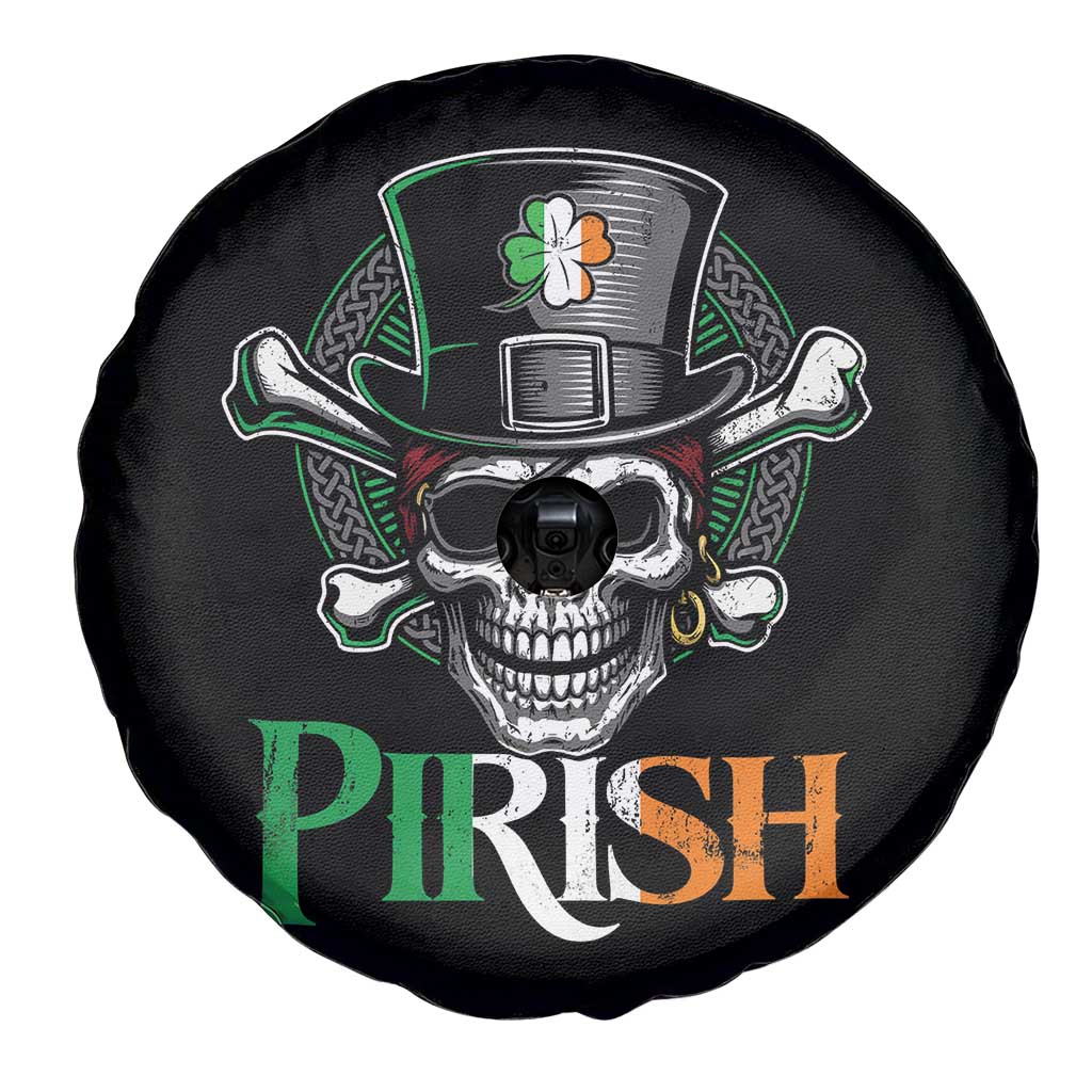 Funny St Patricks Day Pirate Spare Tire Cover Pirish Vintage Irish Pirate Skull