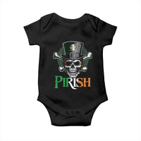 Funny St Patricks Day Pirate Baby Onesie Pirish Vintage Irish Pirate Skull