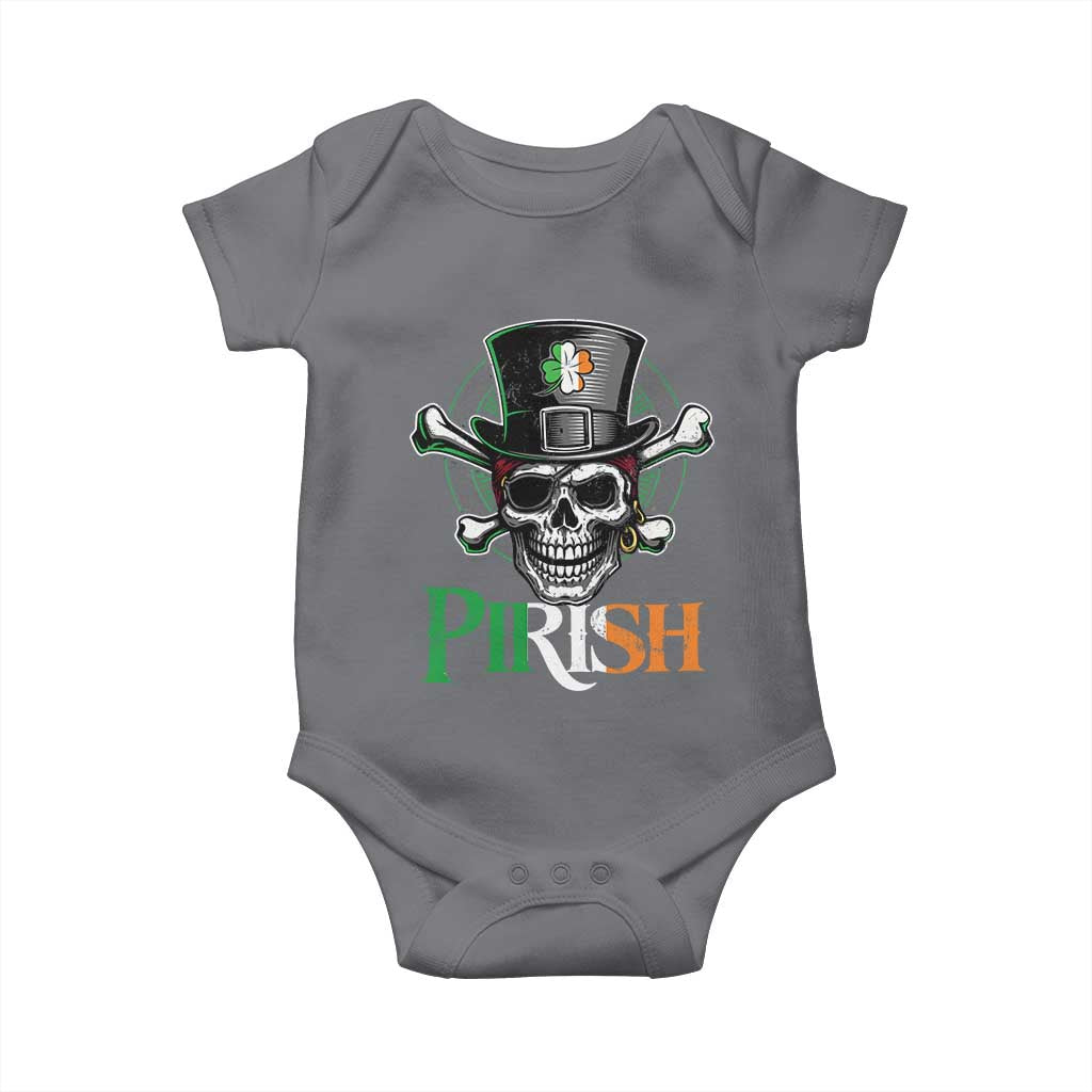 Funny St Patricks Day Pirate Baby Onesie Pirish Vintage Irish Pirate Skull
