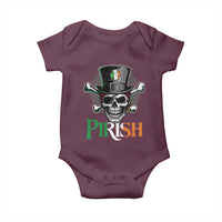 Funny St Patricks Day Pirate Baby Onesie Pirish Vintage Irish Pirate Skull