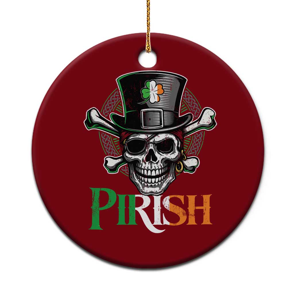 Funny St Patricks Day Pirate Ceramic Ornament Pirish Vintage Irish Pirate Skull