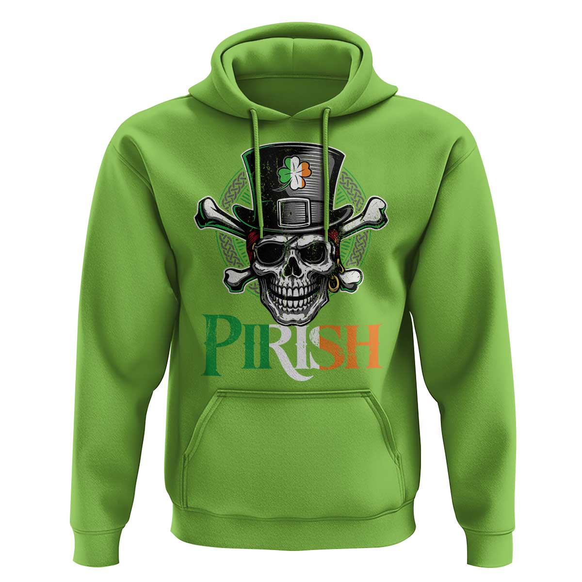 Funny St Patricks Day Pirate Hoodie Pirish Vintage Irish Pirate Skull