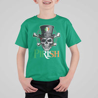 Funny St Patricks Day Pirate T Shirt For Kid Pirish Vintage Irish Pirate Skull