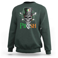 Funny St Patricks Day Pirate Sweatshirt Pirish Vintage Irish Pirate Skull